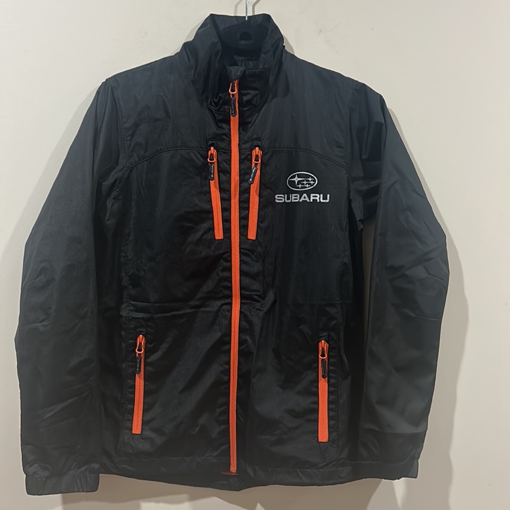 Subaru Windbreaker Jacket Mens Small Lightweight Hiking Wrx Employee Uniform